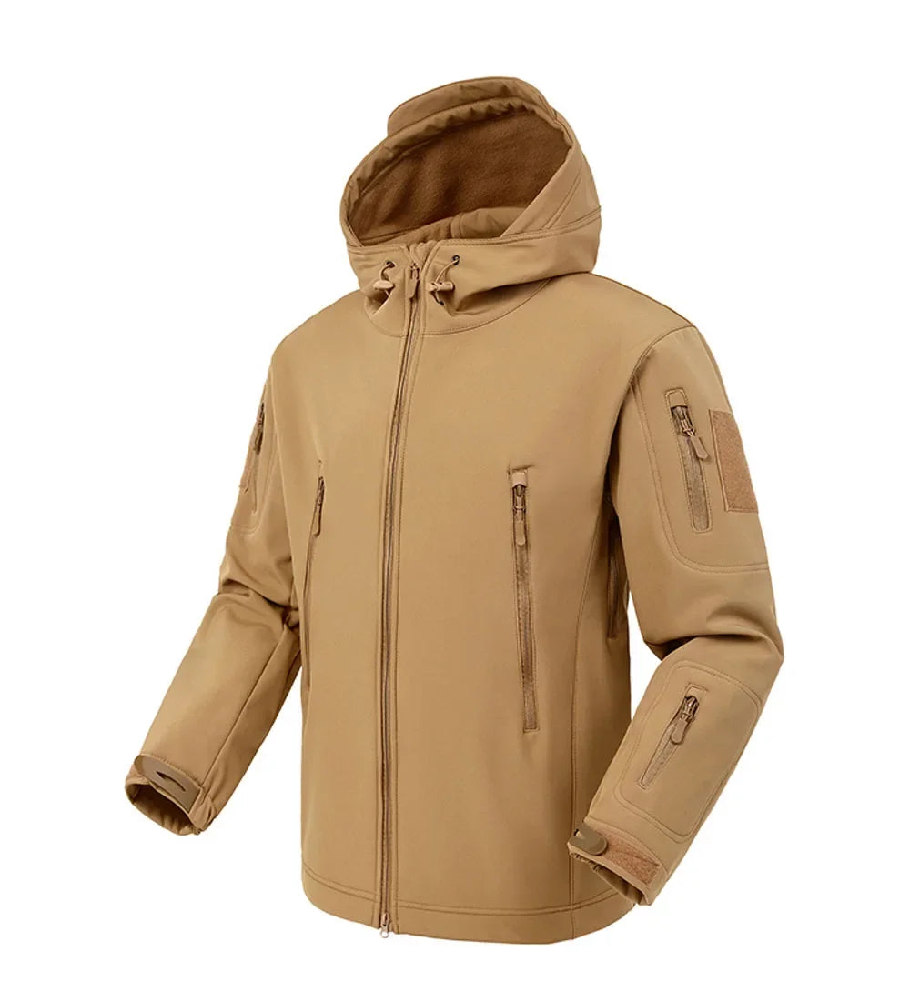 Jaquetas Masculinas Soft Shell Militar Shark Skin Tática Corta-vento Impermeável Jaquetas Masculinas de Combate do Exército Casacos Bomber Masculinos com Capuz