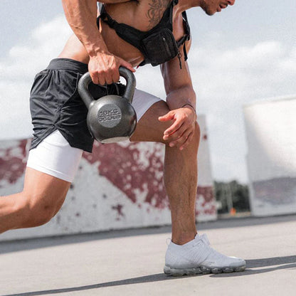 Men's Double Layer Fitness Shorts Drawstring Mesh Lining Elastic Waist Breathable Quick Dry to Beach Pool Summer Male