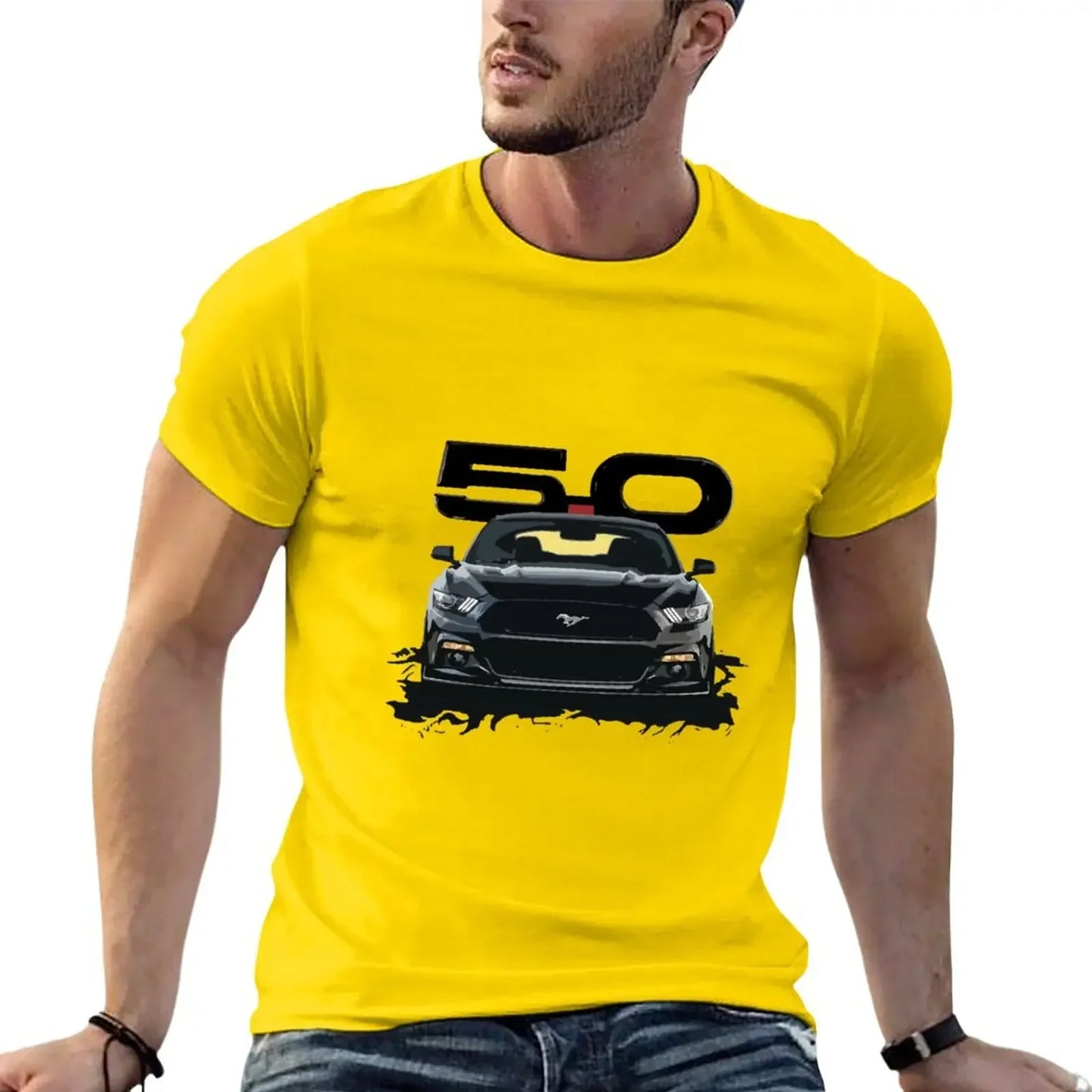 Black Mustang S550 T-Shirt for a boy hippie clothes vintage plain t shirts men