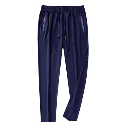 Summer men's ice silk quick drying casual pants slim fit Korean version ice silk pants sports pants straight tube quick drying p