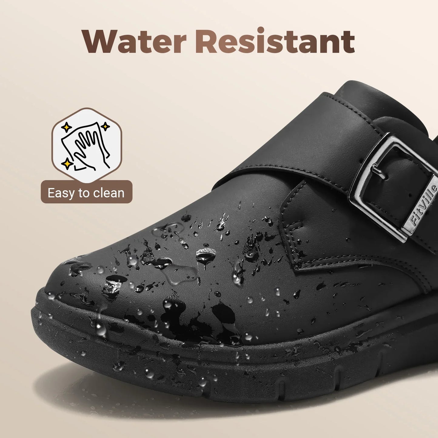 Sapatos masculinos de couro, sapatos largos para pés inchados, sapatos masculinos diabéticos para caminhada, para negócios e caminhadas ao ar livre