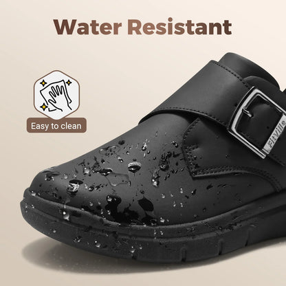 Sapatos masculinos de couro, sapatos largos para pés inchados, sapatos masculinos diabéticos para caminhada, para negócios e caminhadas ao ar livre