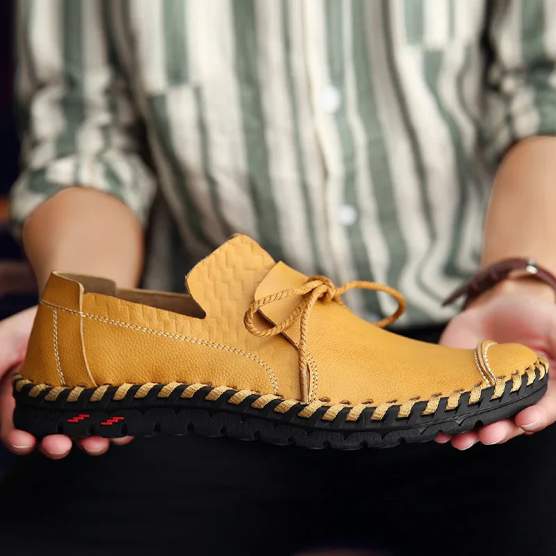 Spring Handmade Leather Men Shoes Casual Sneakers Slip On Loafers Men Driving Soft Leather Shoes Men Hot Sale Zapatillas Hombre