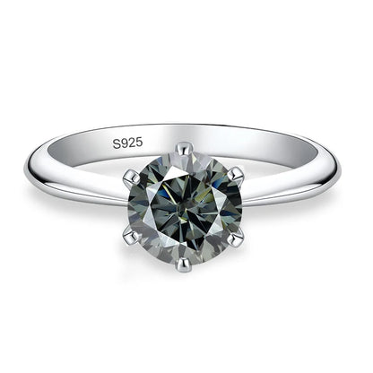 0.5ct 1ct 2ct 3ct Blue Pink Purple Black Moissanite Rings for Women Sterling 925 Silver Wedding Party Band Woman's Ring