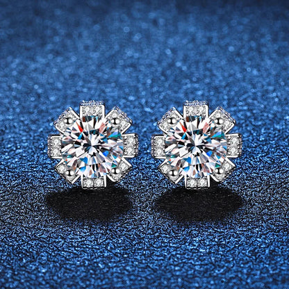 New In D Color 1CT Moissanite Screw Earrings For Women Girls Party Fine Jewelry S925 Sterling Silver Diamond Stud Earring