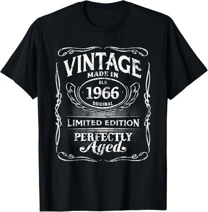 Vintage Legend Born in 1966 59th Birthday Tee 59 Years Old T-Shirt Custom Printed Graphic T Shirts Mens Clothing Ropa Hombre