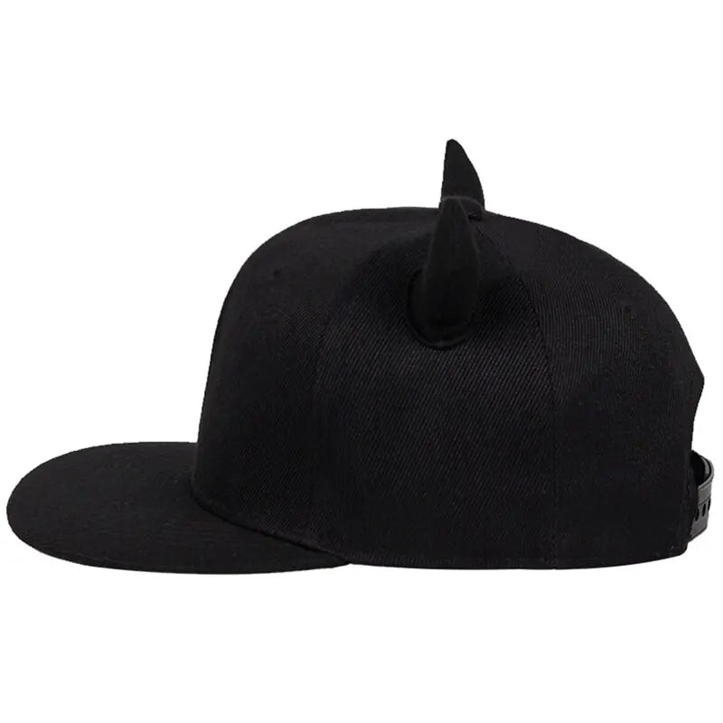 Unisex Horns Snapback Hip-hop Hats Spring and Autumn Outdoor Adjustable