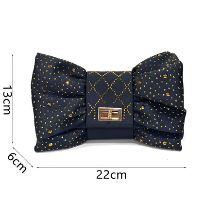 Fashion Brown Color Women's Party Shoes and Bag Set With Elegant Diamond Butterfly Design - Stylish and Chic