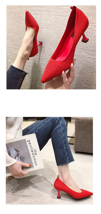 Women Pumps Summer Shoes Thin High Heels Sexy Pointed Toe Slip-on Wedding Party Brand Fashion Shoes For Lady Female Mujer