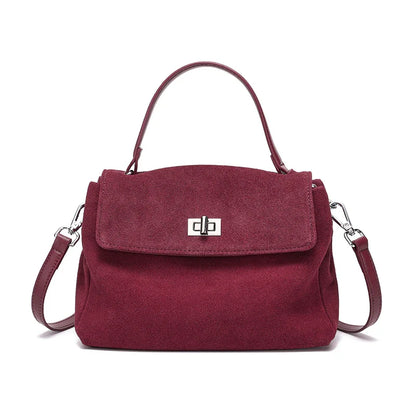 2026 NEW Autumn winter women's Natural Suede leather Crossbody Bag luxury designer Genuine Leather commuting messenger bag