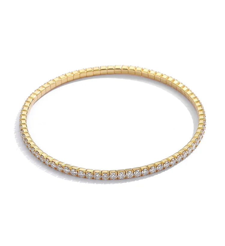 Elastic 2.5mm 3mm Full D Color Moissanite Tennis Bracelet Bangle for Women 925 Silver Pass Diamond Test Hand Link Bracelets
