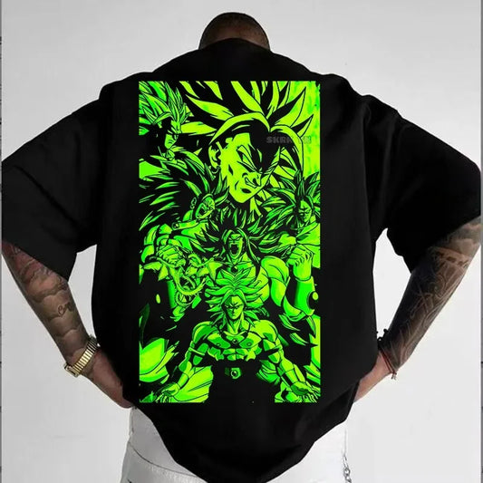 Dragon Ball Summer Men's T-shirt Japanese Anime Broli Cotton Y2K Harajuku Short Sleeve Street Loose Breathable Top DBZ Clothes