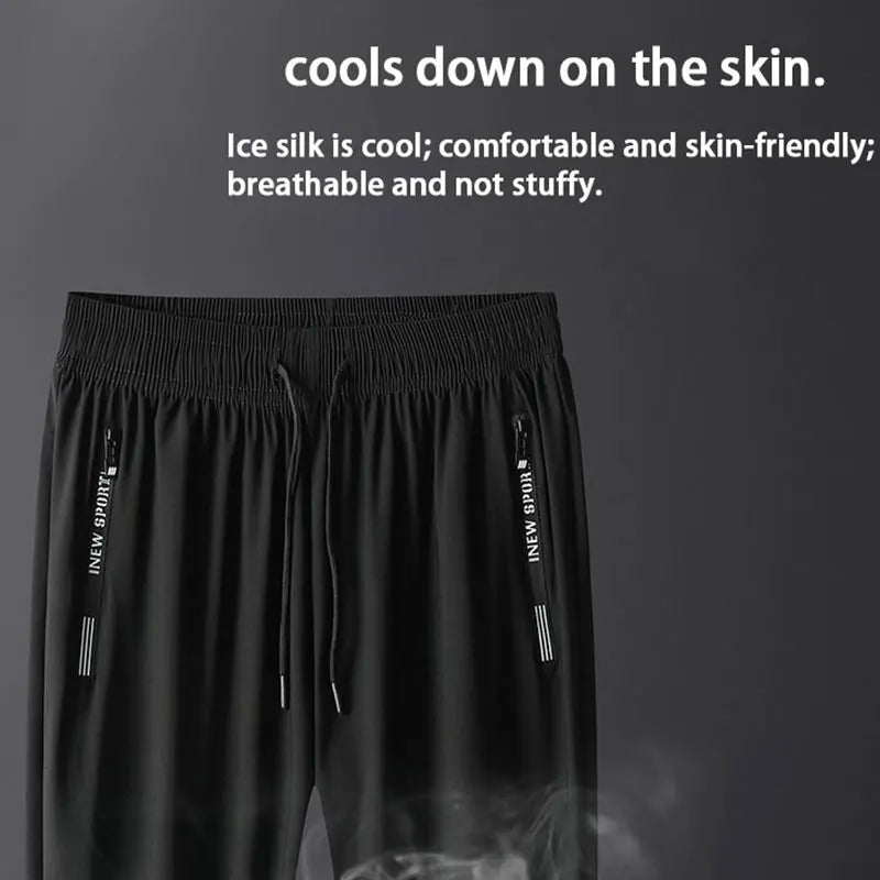Running Pants Zipper Quick Dry Summer Fishing Outdoor Jogging Sweatpants Men Fitness Trousers Training Sport Long Pant Workout