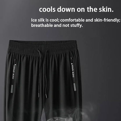 Running Pants Zipper Quick Dry Summer Fishing Outdoor Jogging Sweatpants Men Fitness Trousers Training Sport Long Pant Workout