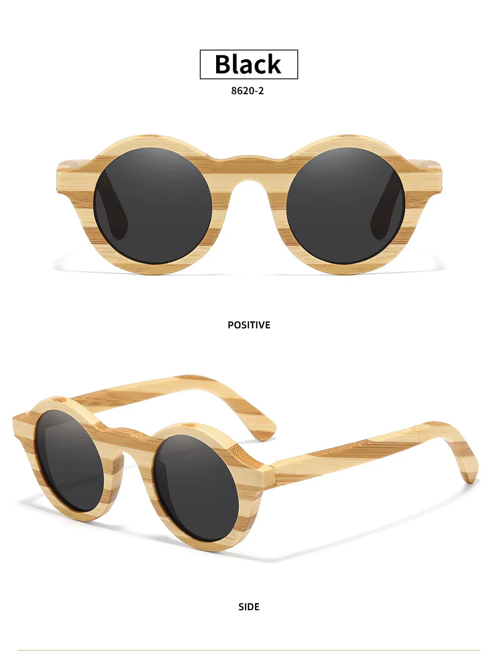 Natural Zebra Bamboo Wooden Aduit Sunglasses Handmade Polarized Glasses Mirror Coating Lenses Eyewear With Gift Box 8620C