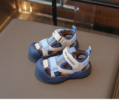 Summer Children Beach Sandals Boys Breathable Mesh Sport Sandals Baby Soft Light Kindergarten Cool Shoes