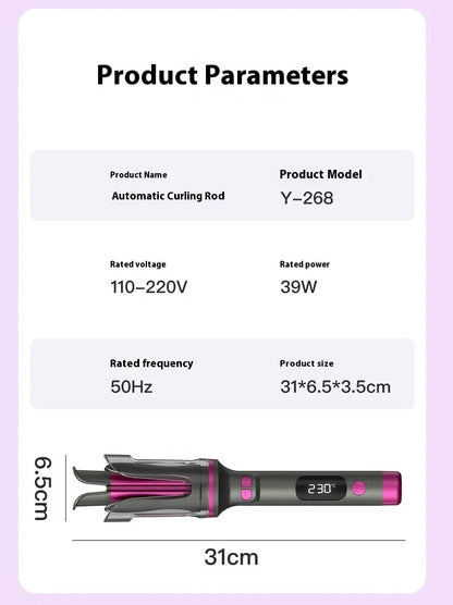 Automatic Curling Iron 32MM Double Slot Negative Ion Portable Hair Curler Constant Temperature Anti Hot Styler for Travel