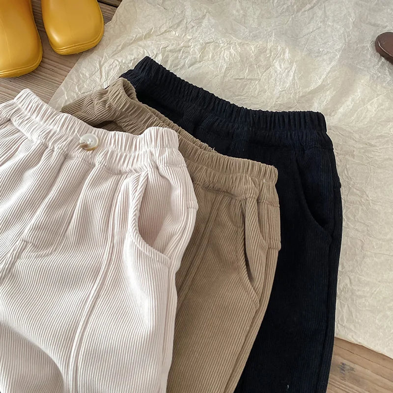 Spring Autumn Solid Kids Boys Straight Pants Fashion Children Clothing Trousers Brief Jeans for 1-6 Years