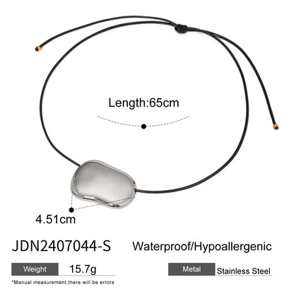 Waterproof Stainless Steel Micro Trend Cord Necklaces Women Statement Metal 18K Gold Plated Trendy 2024 Jewelry collares