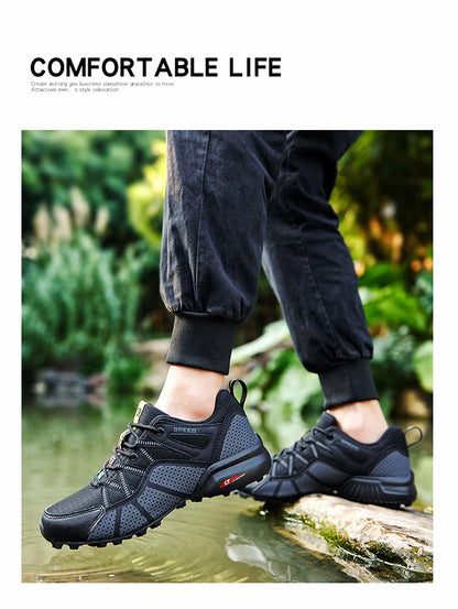 Waterproof Hiking Shoes Men‘s Outdoor Trekking Sneakers Mountain Climbing Camping Trainers Hunting Tactical Boots Bike Shoe Male