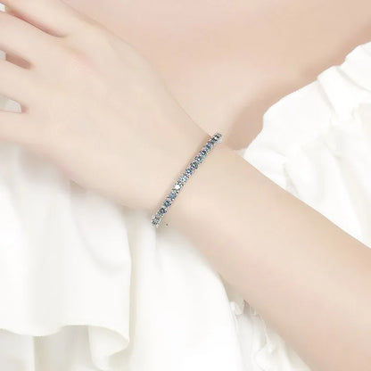 Luxury 3/4/5MM Full Blue Green Moissanite Tennis Bracelet for Men Women S925 Red Pass Diamond Test Bracelets Wholesale Gift