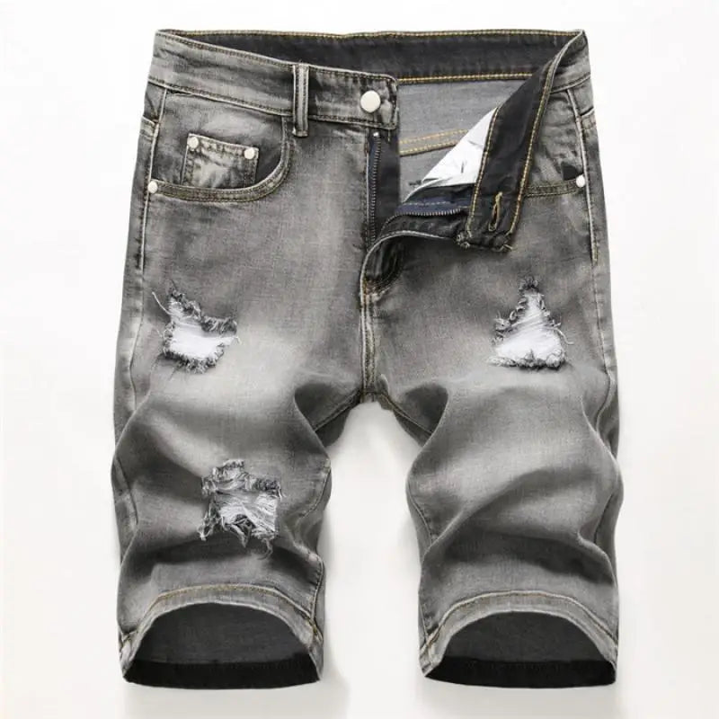 Summer Denim Shorts Men Fahsion Hole Jean Shorts Bermuda Skate Board Harem Mens Jogger Ankle Ripped Wave Knee Length Plus Size