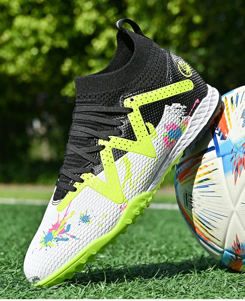 Men New TF Football Boots Society Indoor Original Top Quality Non Slip Male Soccer Shoes Sneakers Ultralight Breathable Ankle
