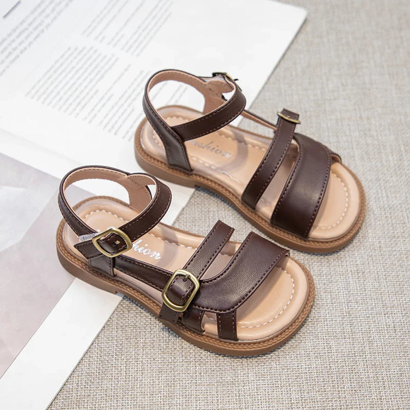Children's Summer Sandals Hollow-out Woven Fashion Girls Beach Sandals Simple Fashion Kids Causal Flats Shoes Size 26-36