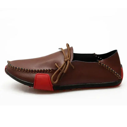 Men Shoes Leather Casual 2025 Italian Soft Men Loafers Handmade Moccasins Breathable Slip on Boat Shoes Zapatos Hombre