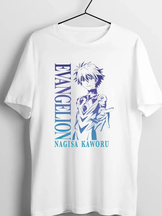 Summer Trendy Anime Evangelion Graphic T Shirts Men's Clothing Oversized Casual Loose Women's Short Sleeved Tee Tops Y2k Clothes