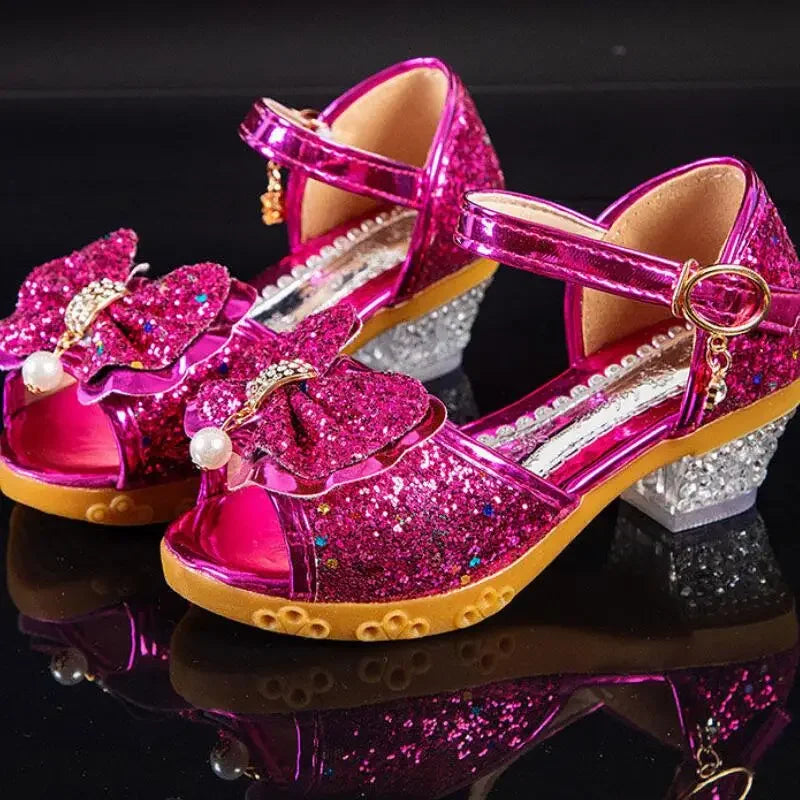 2026 Spring New Children's Shoes   Princess  Shoes Girl's Fashion Sandals Crystal Princess Shoes