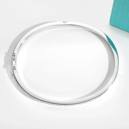 2.017cttw Moissanite Eternity Bracelet 925 Sterling Silver 18K White Gold Plated Classic Bangle for Women Gifts