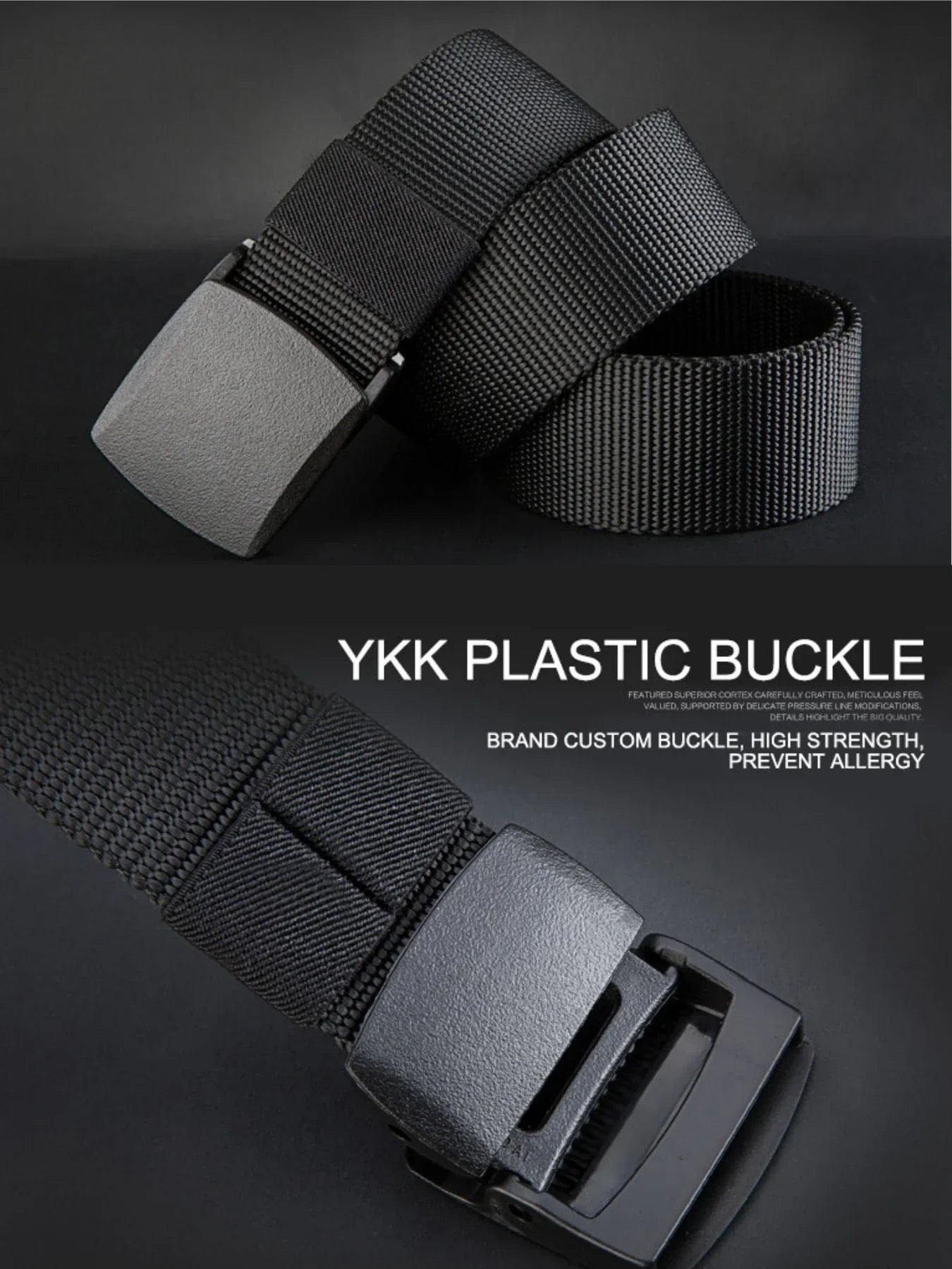 Men's Tactical Belt Non-Metallic Outdoor Sports Leisure Men's Belt Student Canvas Belt