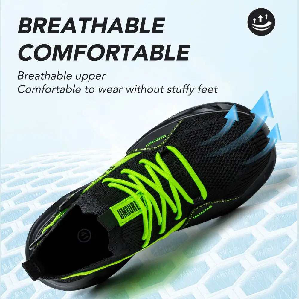 Men's Steel Toe Safety Shoes Anti Crush And Piercing Fashionable Breathable Sock Shoes Outdoor Unisex Work Footwear