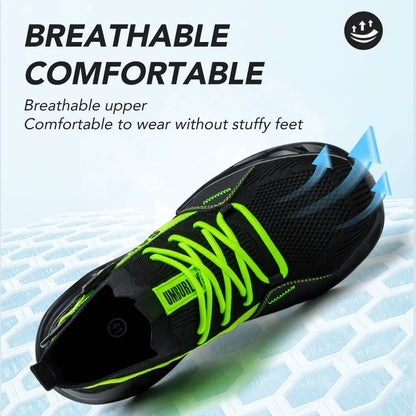 Men's Steel Toe Safety Shoes Anti Crush And Piercing Fashionable Breathable Sock Shoes Outdoor Unisex Work Footwear