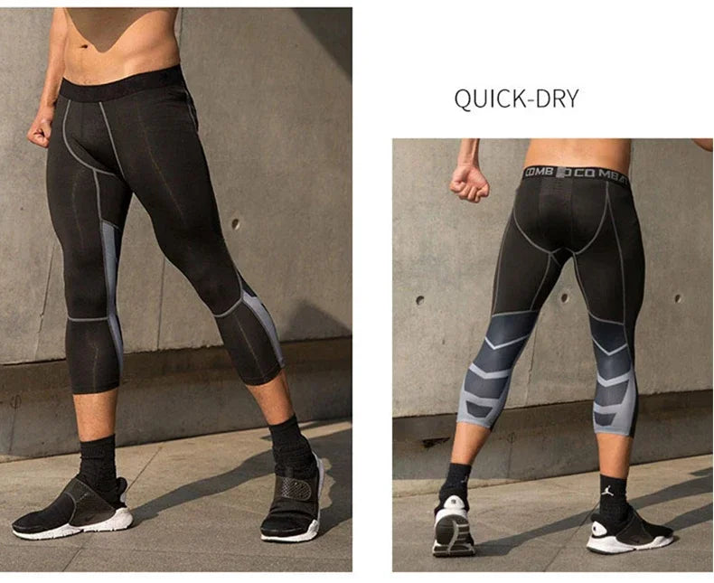 Men's Compression Pants for Running Cycling Basketball Soccer Elasticity Sweatpants Fitness Tights Legging Trousers Rash Guard