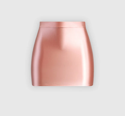 satin glossy Skirt Elastic Smooth Gloss Tight Skirt Oil Solid Color Half Skirt Satin glossy Wrap Hip Short Skirt