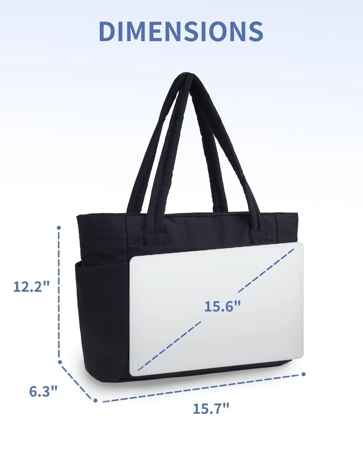 Ladies Lightweight Portable Tote Bag Quilted Travel Bag Casual Shoulder Bag in Black Khaki Colors small tote bags for women