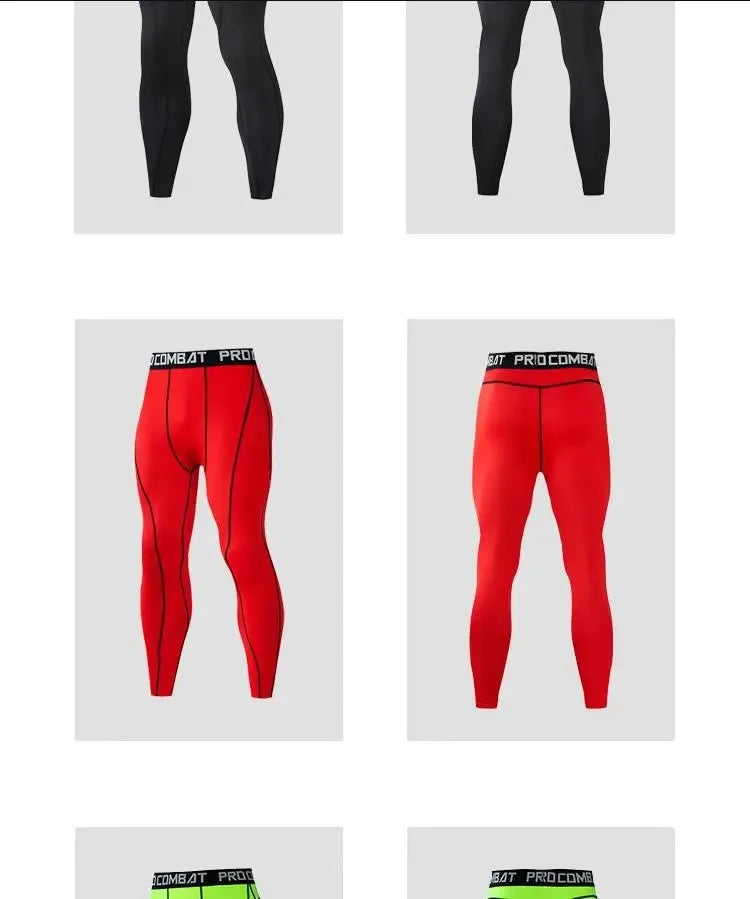 Men Compression Tight Leggings Running Sports Male Gym Fitness Jogging Pants Quick Dry Trousers Workout Training Yoga Bottoms
