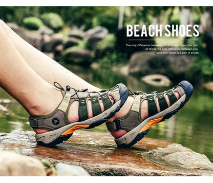 Summer Outdoor Sandals for Men Breathable Hiking Shoes Water Beach Mens Sandals Camping Climbing Aqua Sneaker