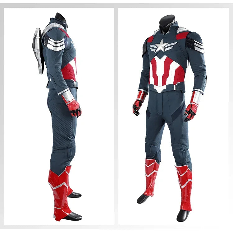 New Superhero Cosplay Costume Captain Steve Rogers Suit Adult Men Halloween Comic Con Outfit Custom Made Superhero Jumpsuit
