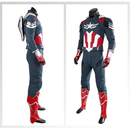 New Superhero Cosplay Costume Captain Steve Rogers Suit Adult Men Halloween Comic Con Outfit Custom Made Superhero Jumpsuit