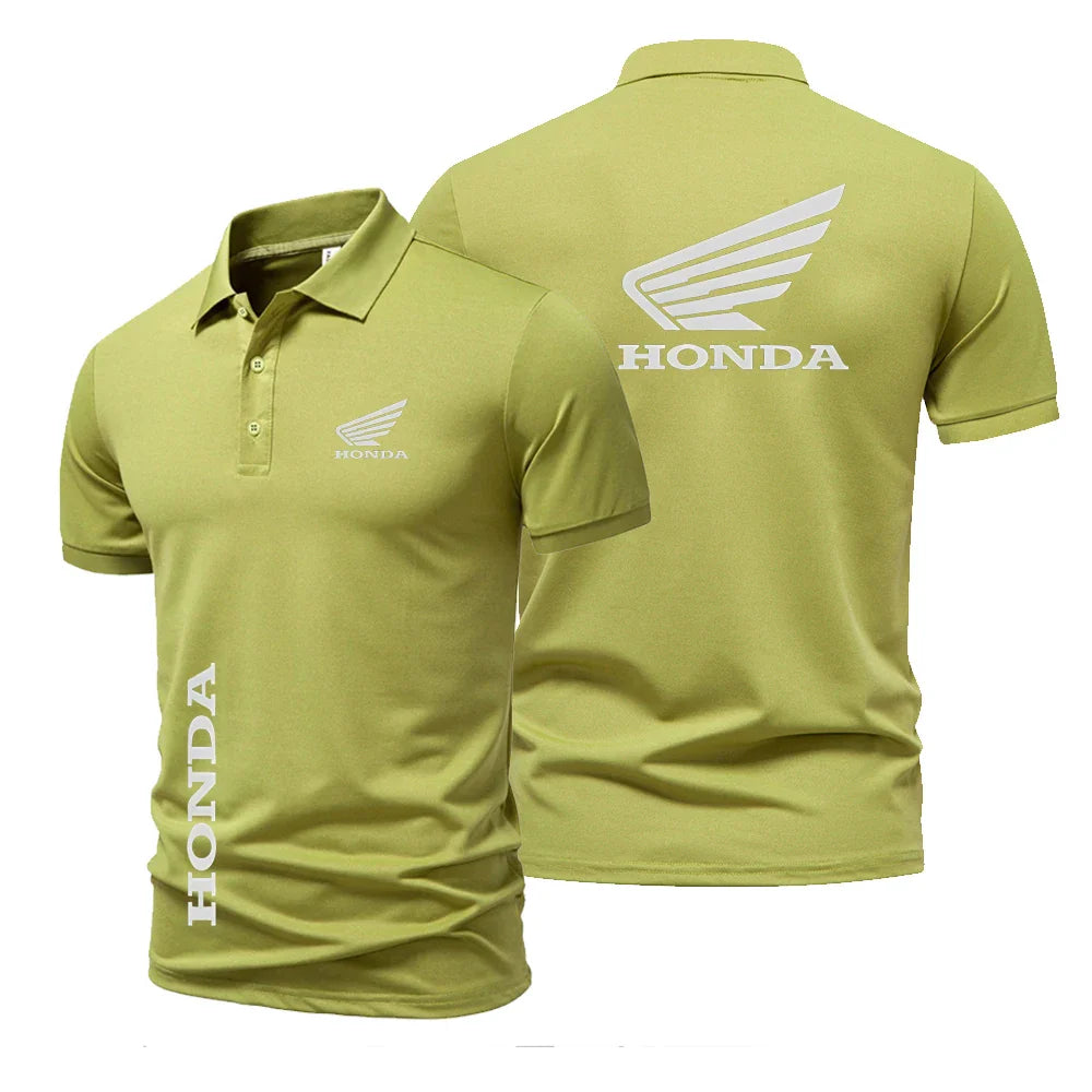 Summer high quality tops men and women short-sleeved t-shirts Honda racing POLO shirts motorcycle print t-shirts