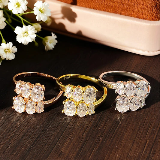 Moissanite Wedding Rings for Women GRA Certified 3.6CT Oval Cut Lab Diamond Fine Jewelry s925 Sterling Silver Ring Gift