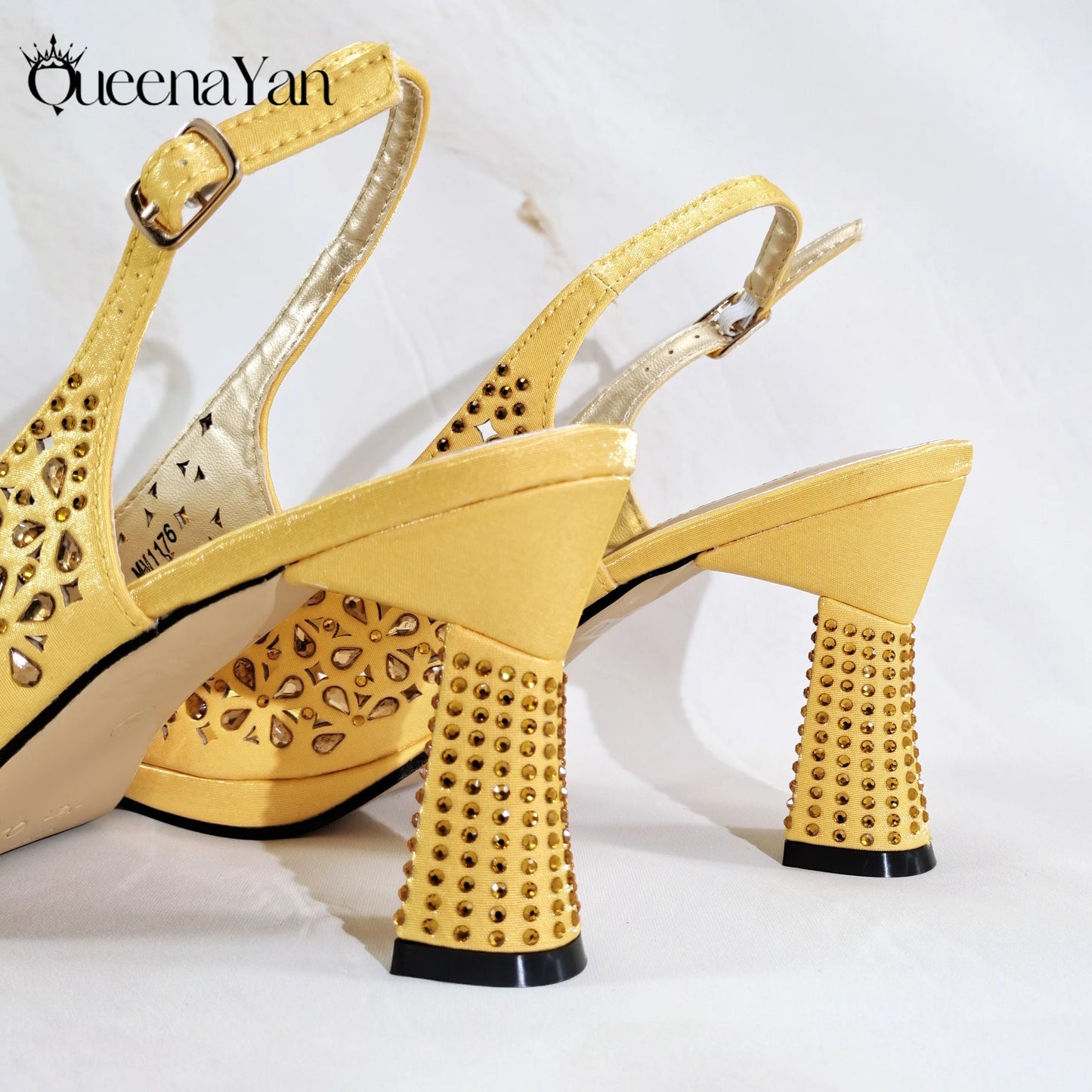 Elegant Women's Peep-Toe Heels and Matching Olive Color Diamond Pumps Set Stylish Italian Shoes and Bags for Parties