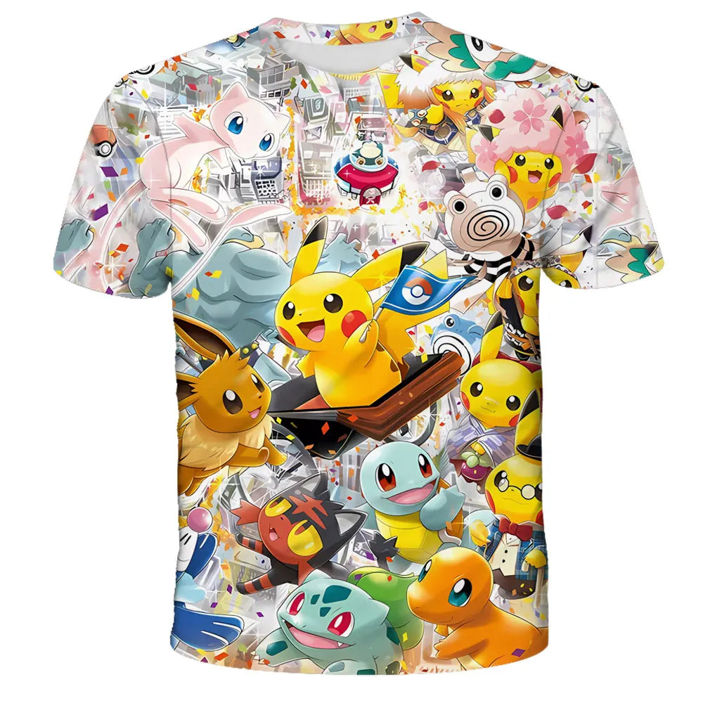 Anime Chilren's T-shirts Kids 3D T-shirts Boy's Clothing Boys Girls Short-sleeved Travel Parent-child Clothing