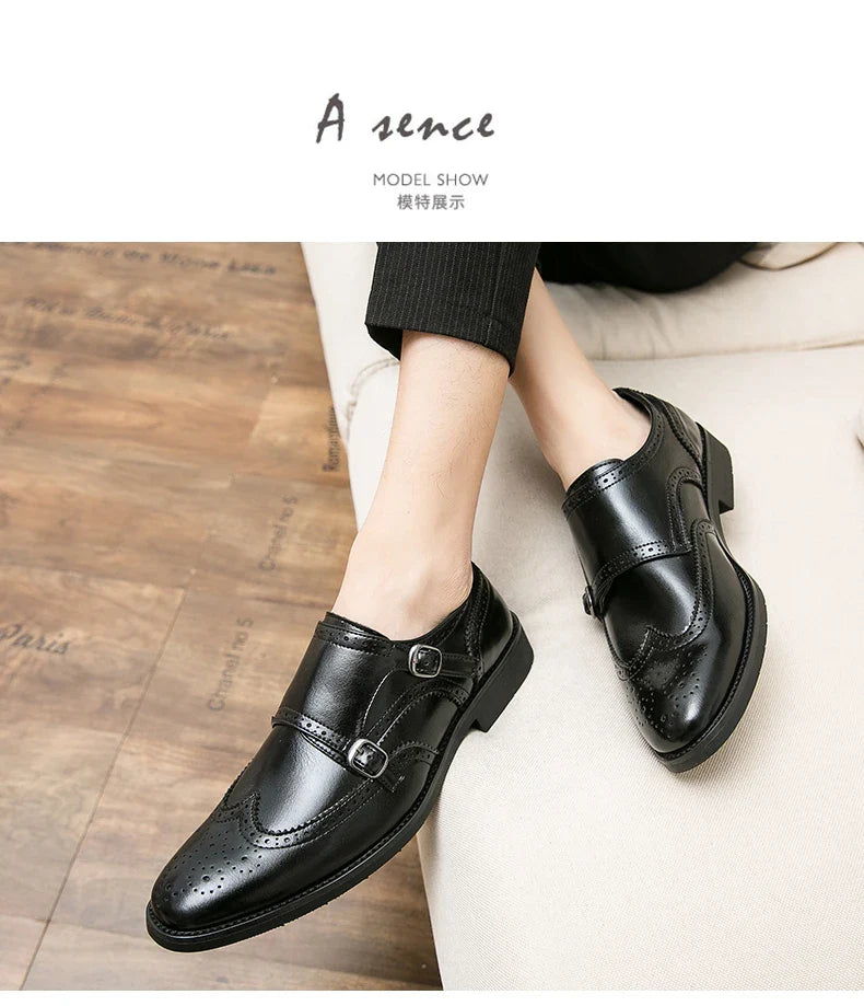Formal Leather Shoes For Men Classic Casual Business Shoes Men High Quality Men's Dress Shoes Wedding Offcie Social Brogues Shoe