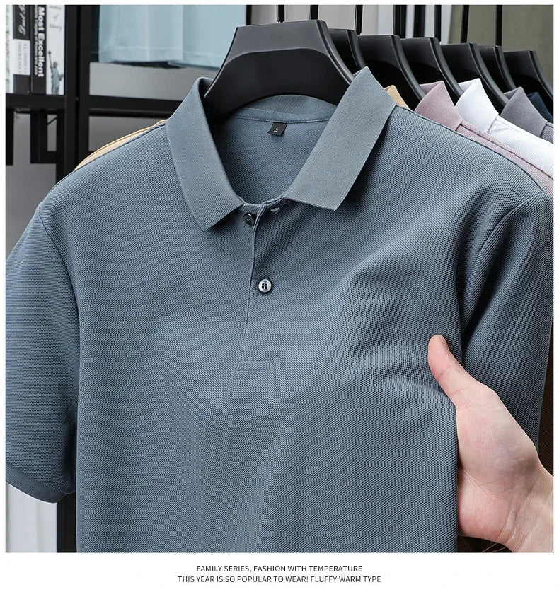 20 Colors Men's 100% Cotton Polo Shirt - Summer Casual Breathable Tee,Ideal for Golf and Sports,Business Casual,Silk-Like Finish