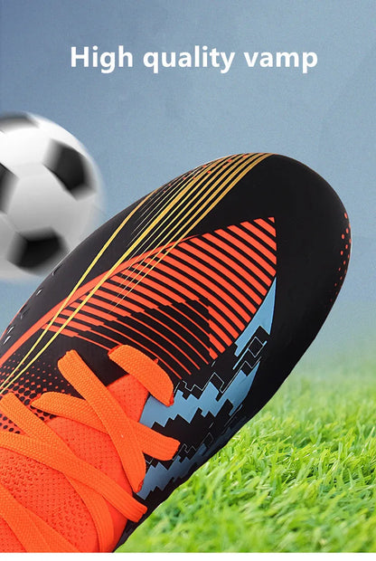 Professional Long Spikes Football Field Cleats Men Women Trend Pink Soccer Shoes Society Man Trainers Futsal Sneakers Size 33-46