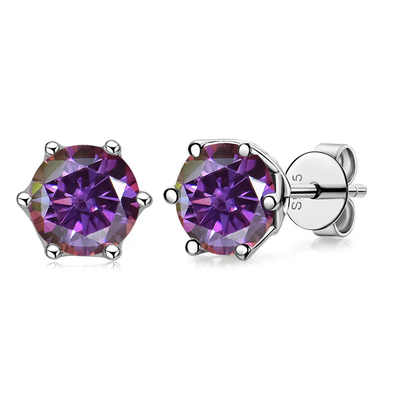 Real 1 CT D Color Moissanite Stud Earrings For Women Top Quality 925 Sterling Silver Sparkling Wedding Jewelry